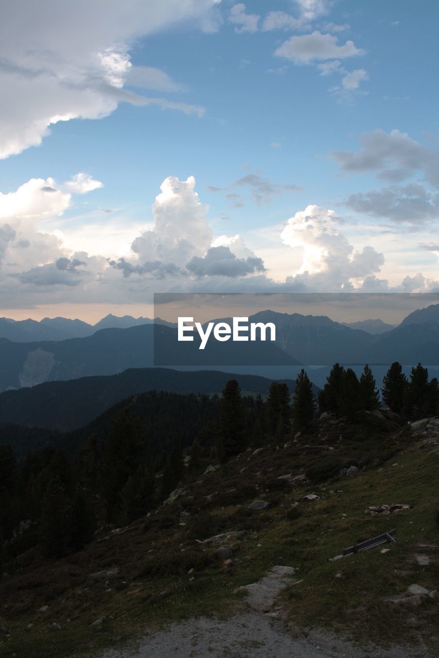 Scenic view of mountains against sky