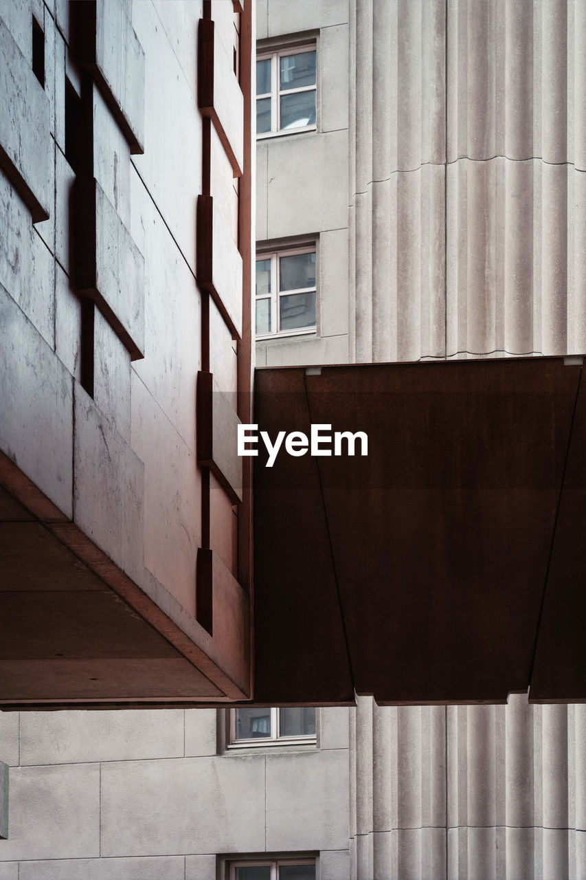 architecture, wall, built structure, interior design, building exterior, wood, building, no people, window, house, facade, window covering, wall - building feature, city, day, white, low angle view, outdoors, floor