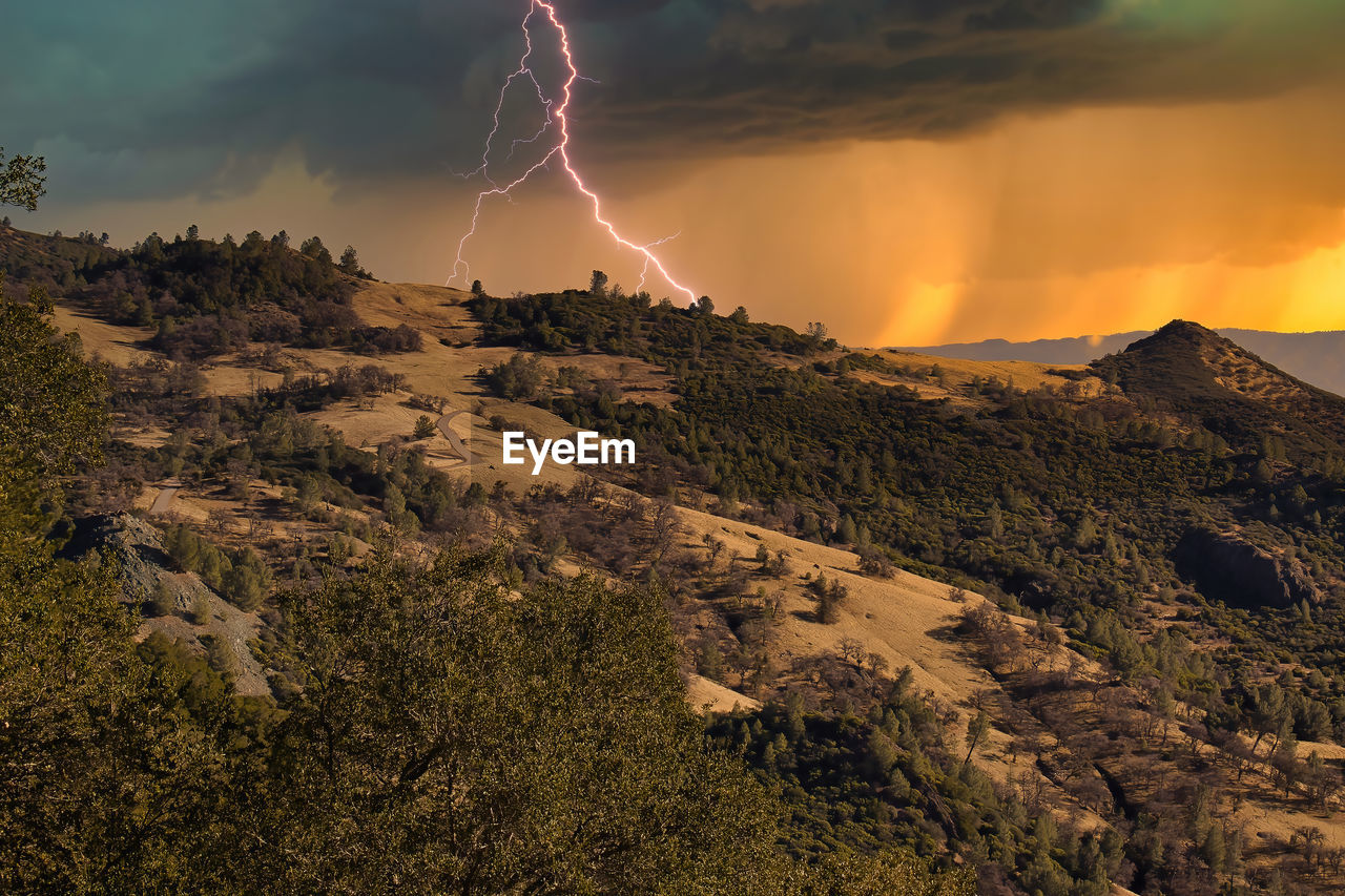 SCENIC VIEW OF MOUNTAIN AGAINST SKY AT SUNSET