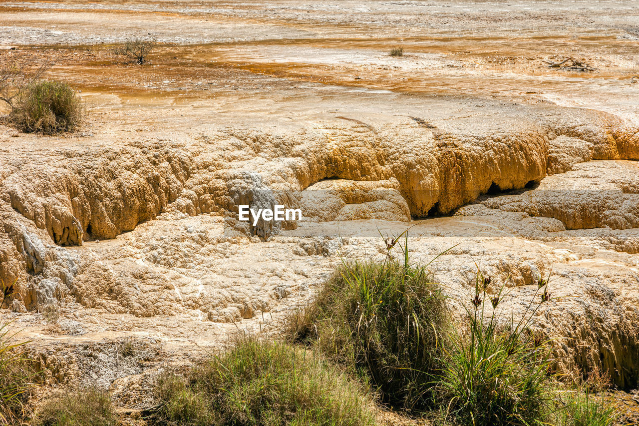 HIGH ANGLE VIEW OF ROCK FORMATIONS