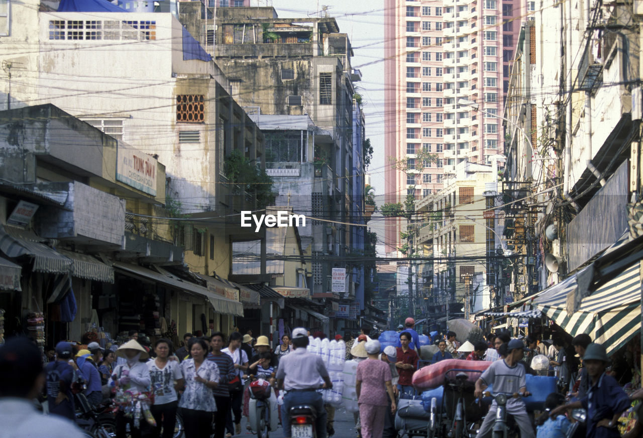 Crowd on city street