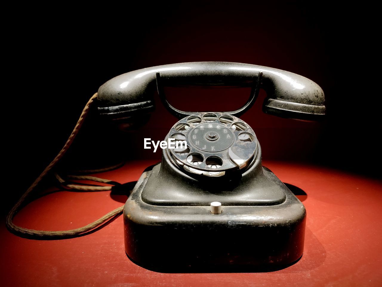 Close-up of old telephone