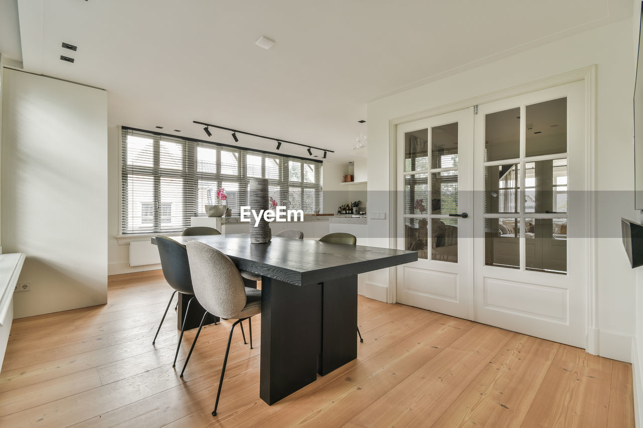 empty chairs and table at home