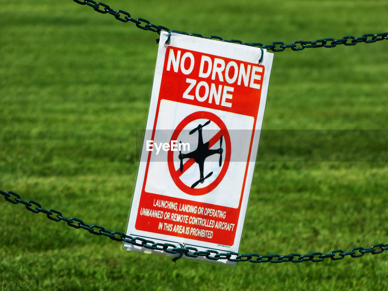 No drone zone sign