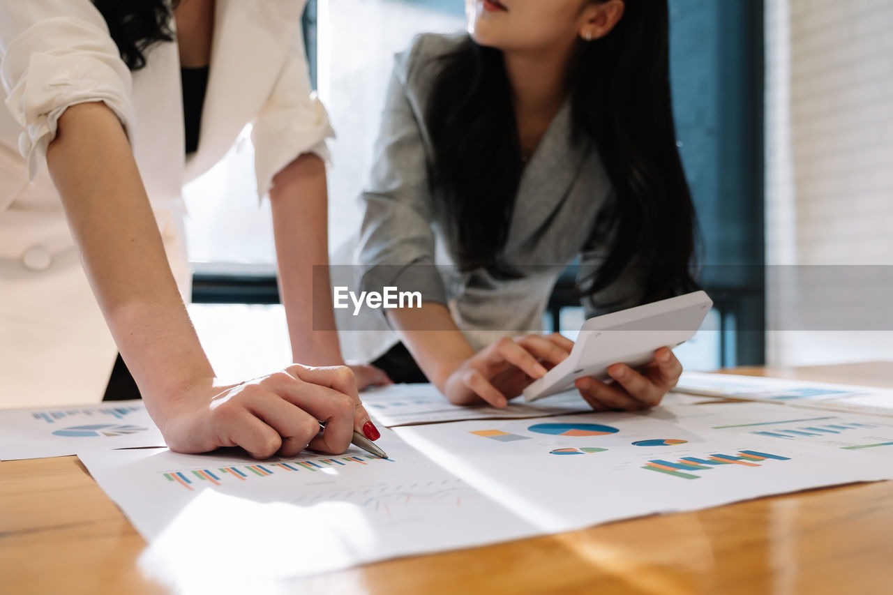 Business people working on table