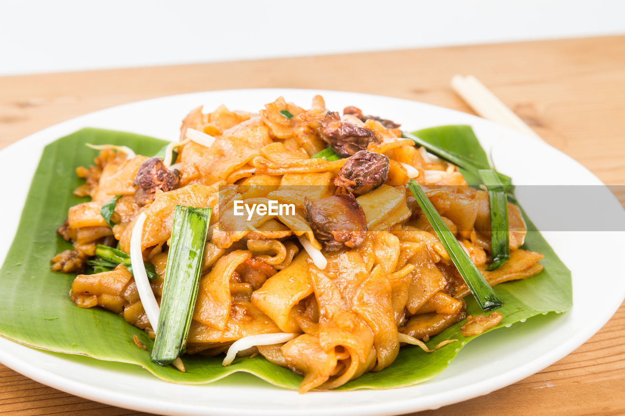 HIGH ANGLE VIEW OF FOOD IN PLATE