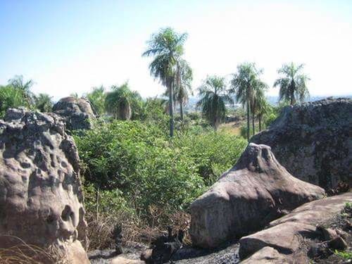 LOW ANGLE VIEW OF ROCK FORMATIONS