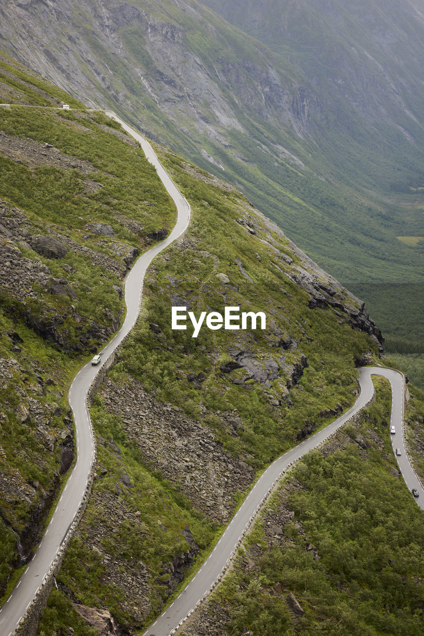 Winding road in mountains