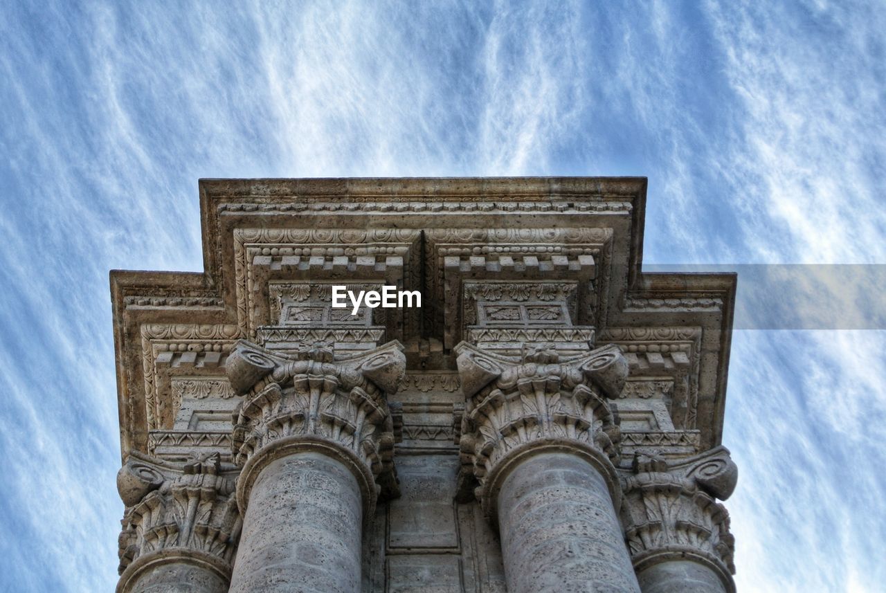 Low angle view of historical building against sky