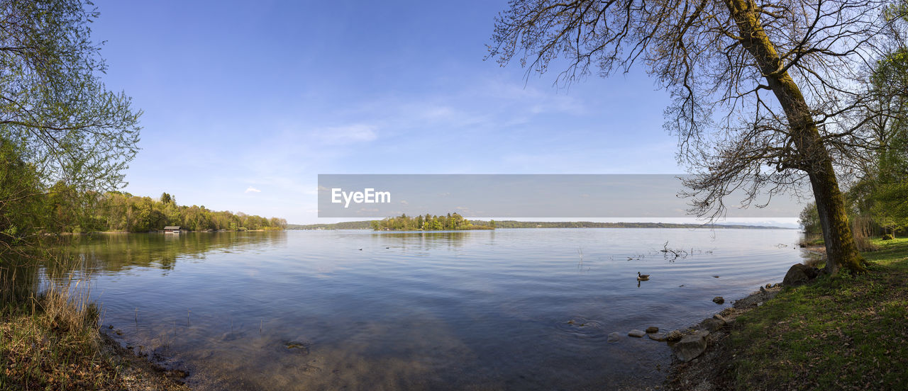 water, tree, nature, reflection, sky, river, body of water, plant, scenics - nature, beauty in nature, tranquility, environment, landscape, tranquil scene, land, cloud, morning, no people, travel destinations, autumn, reservoir, outdoors, day, beach, shore, blue, travel, waterway, forest, non-urban scene, tourism, vacation, trip, wilderness, holiday, grass, idyllic, wetland, pond, sunlight, clear sky, animal wildlife