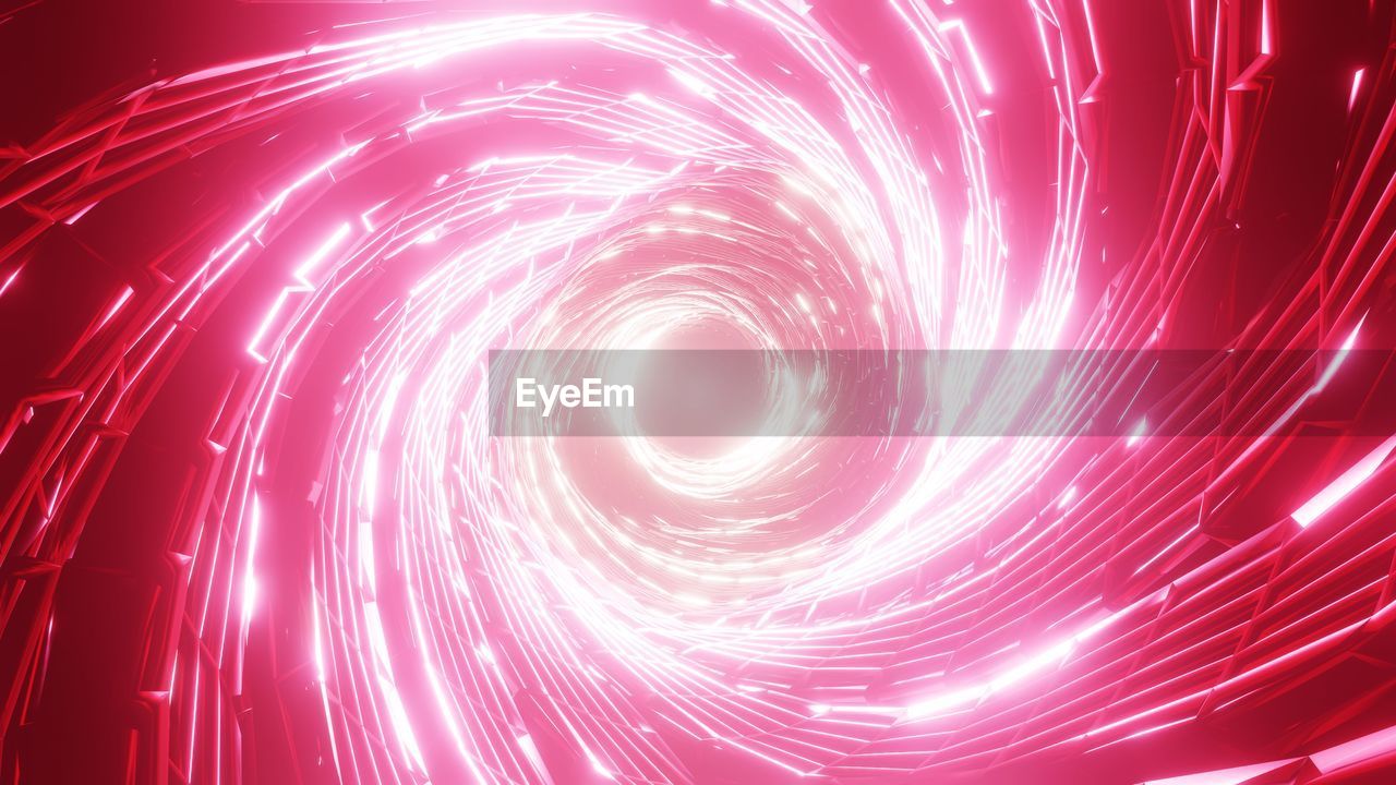 motion, long exposure, night, vortex, red, illuminated, blurred motion, spinning, spiral, pink, abstract, circle, no people, pattern, speed, light trail, glowing, concentric, line, arts culture and entertainment, light - natural phenomenon, backgrounds, nature, geometric shape, space, fractal art, magenta, multi colored, swirl, shape, outdoors