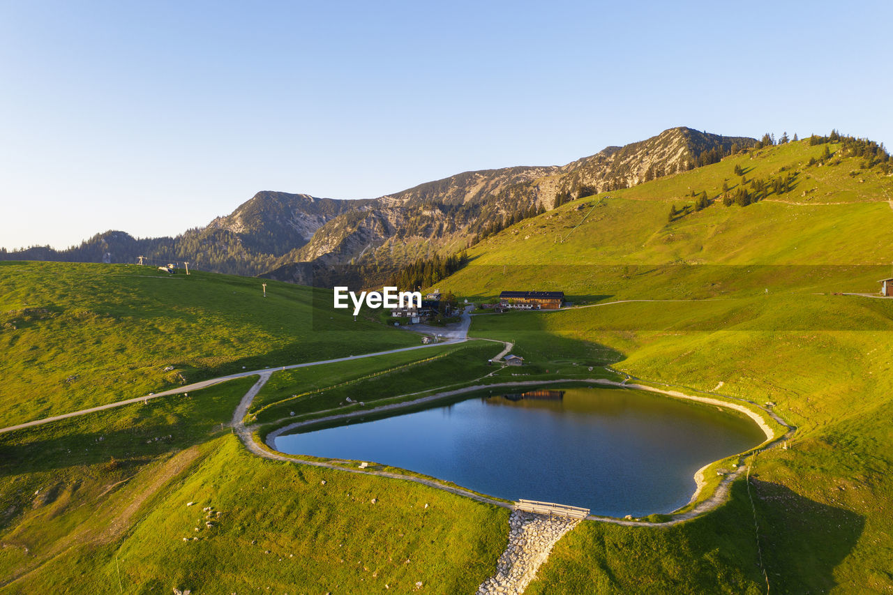 Walleralm reservoir in mangfall mountains