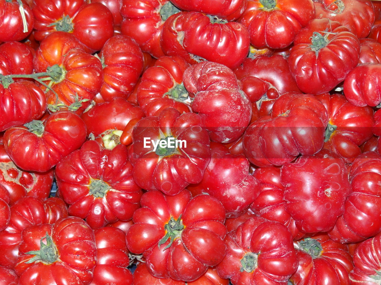 Full frame shot of heirloom tomatoes