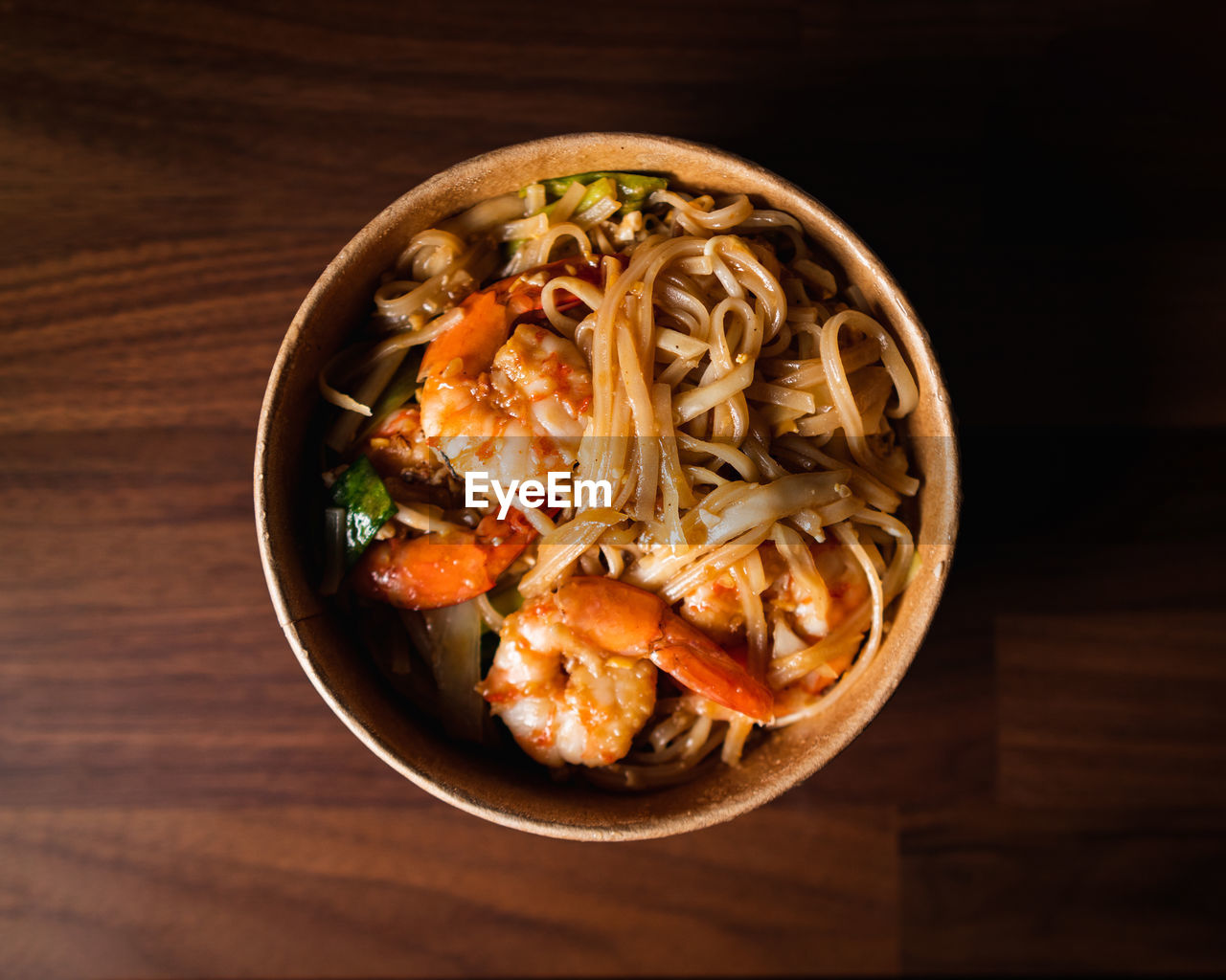 High angle view of food in plate on table