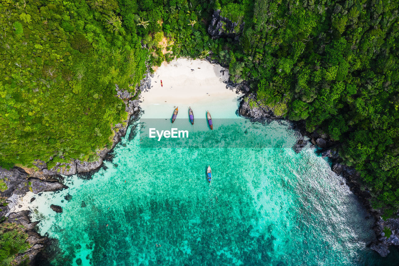 High angle view of sea