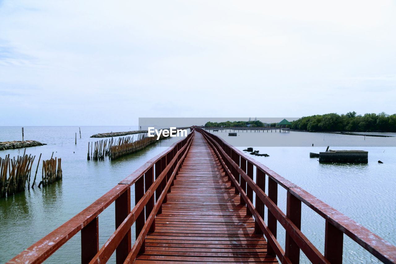 Pier over sea against sky