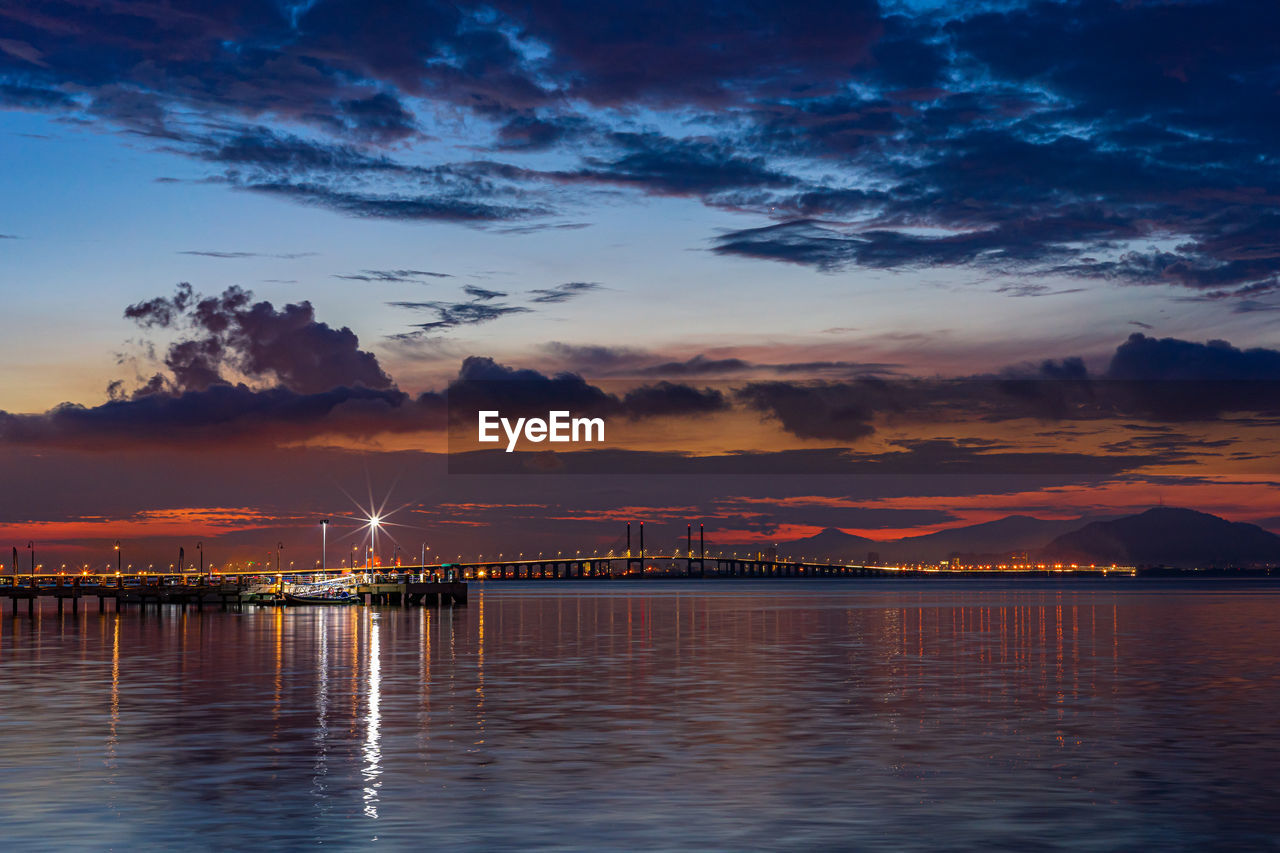 SCENIC VIEW OF SEA AT NIGHT