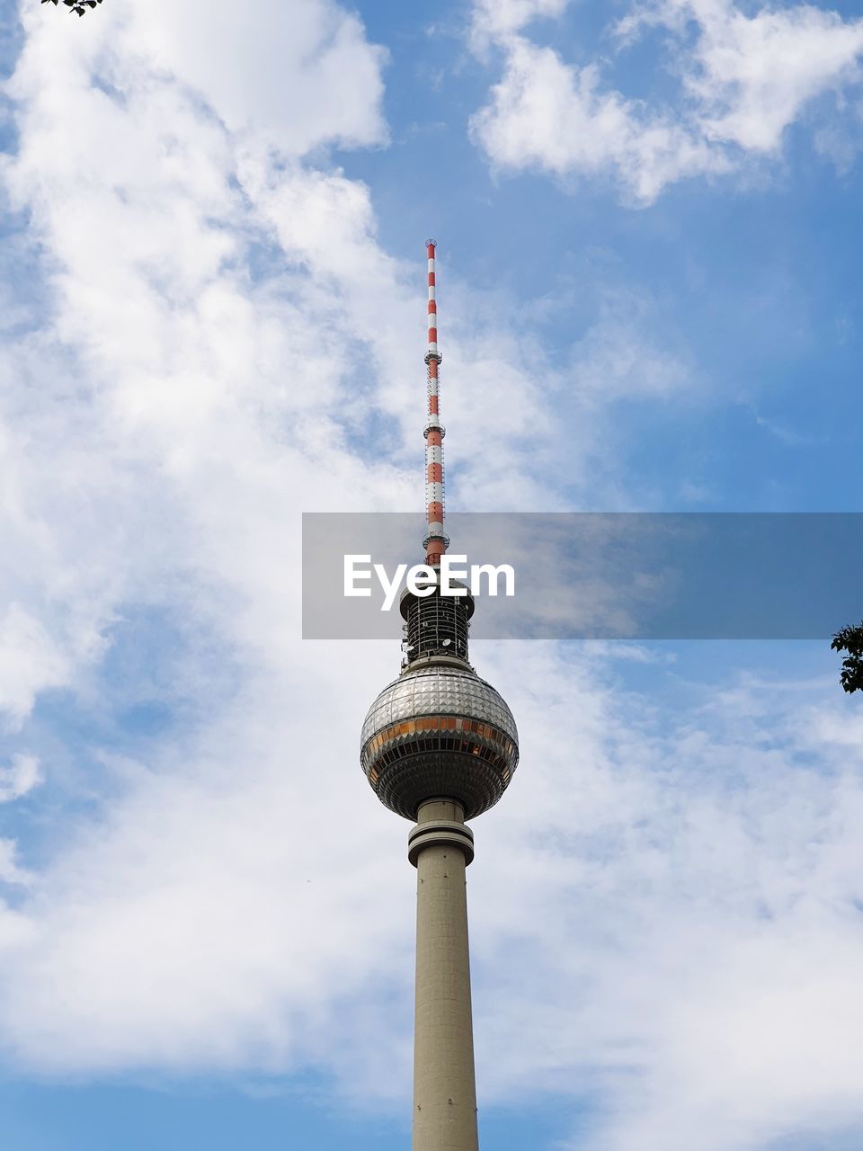 Low angle view of television tower against sky