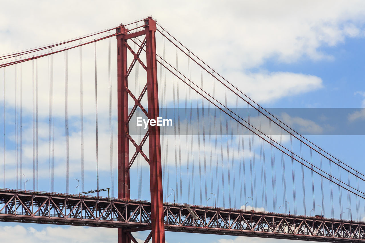 Low angle view of suspension bridge