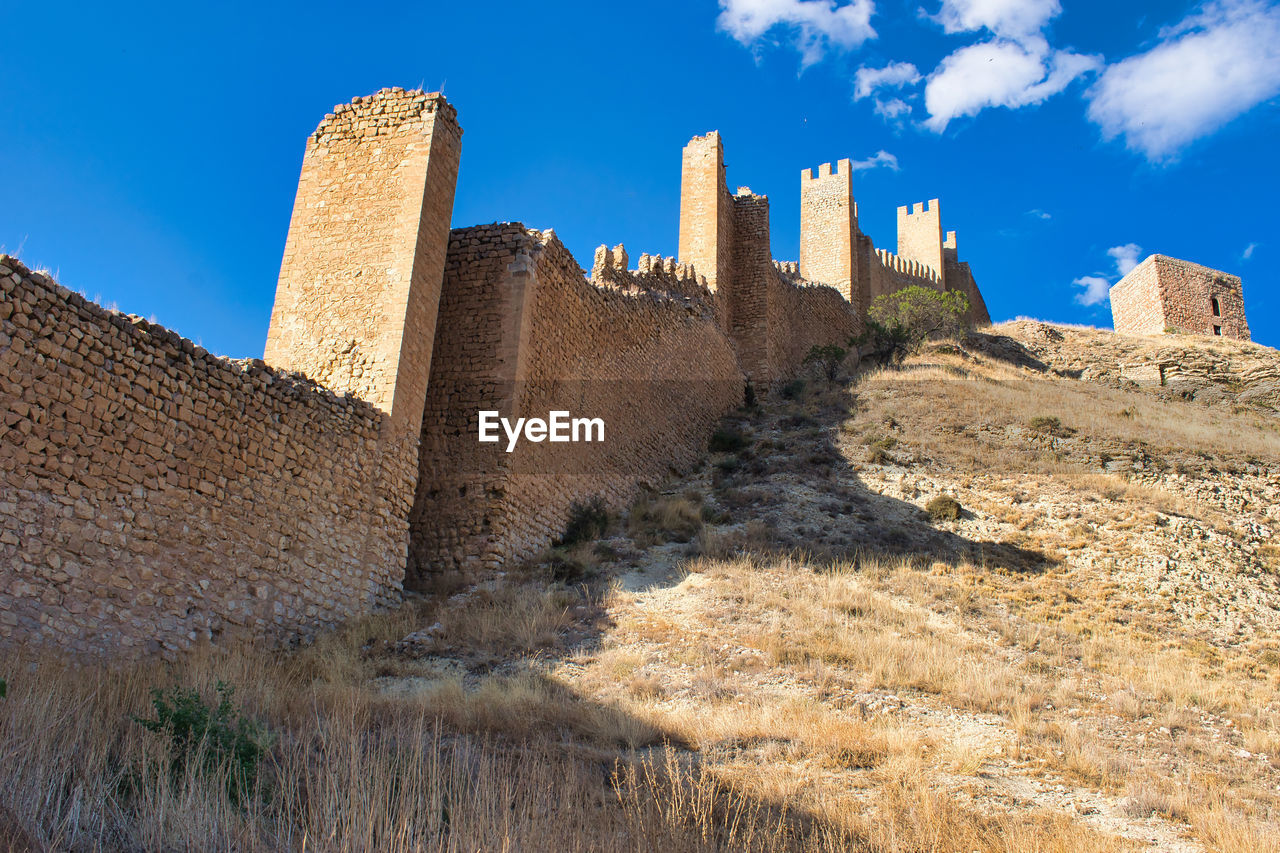Ruins of the historic medieval walls in albarracin, teruel