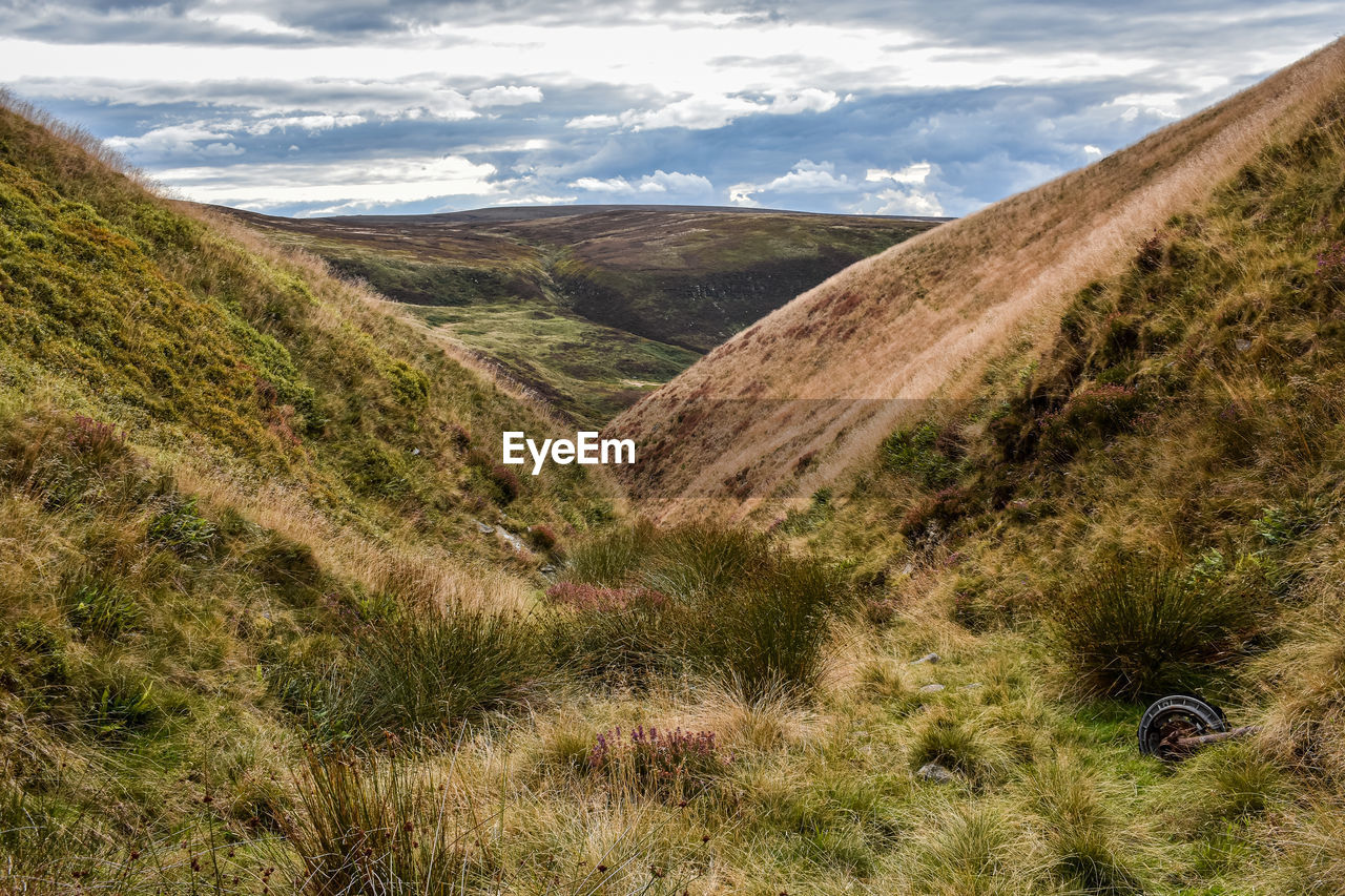 high angle view of landscape against sky