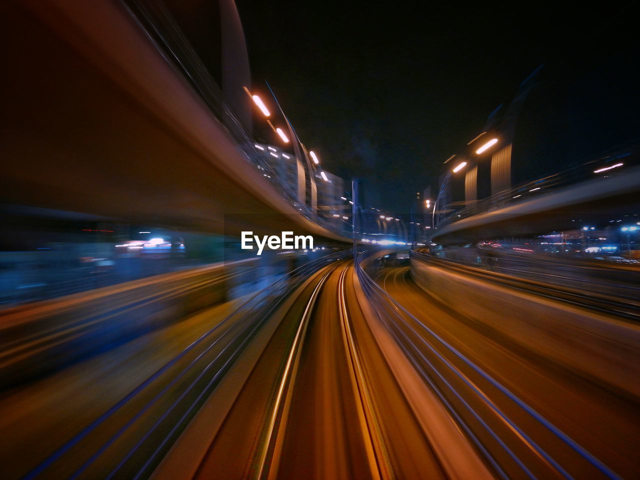 Defocused image of city at night