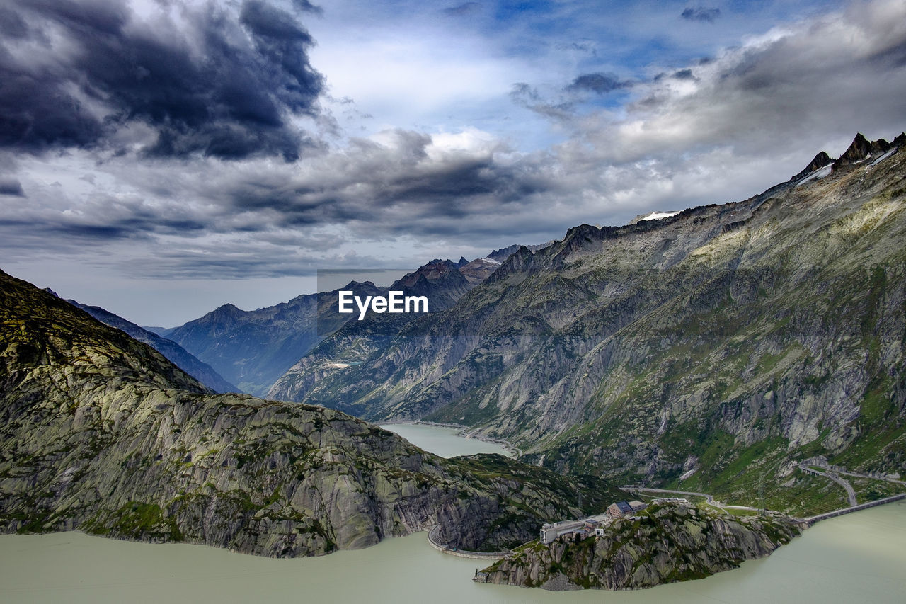 Scenic view of mountains against sky