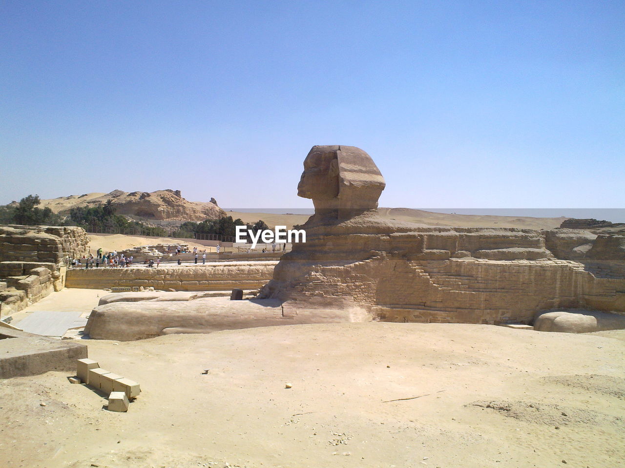 View of a desert against blue sky