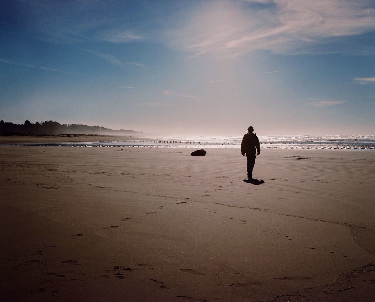 Lone man on beach