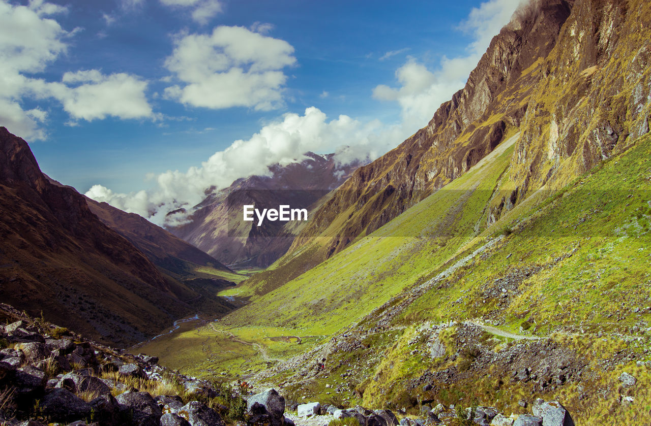 Scenic view of mountains against sky