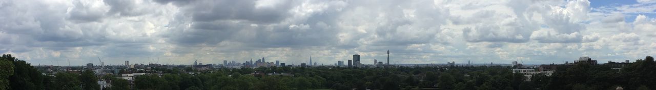 Panoramic view of cityscape against sky