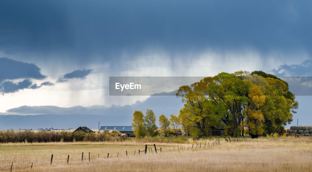 Scenic view of landscape against cloudy sky