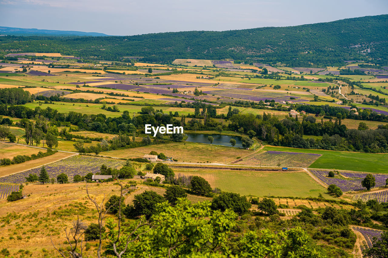 high angle view of landscape against sky