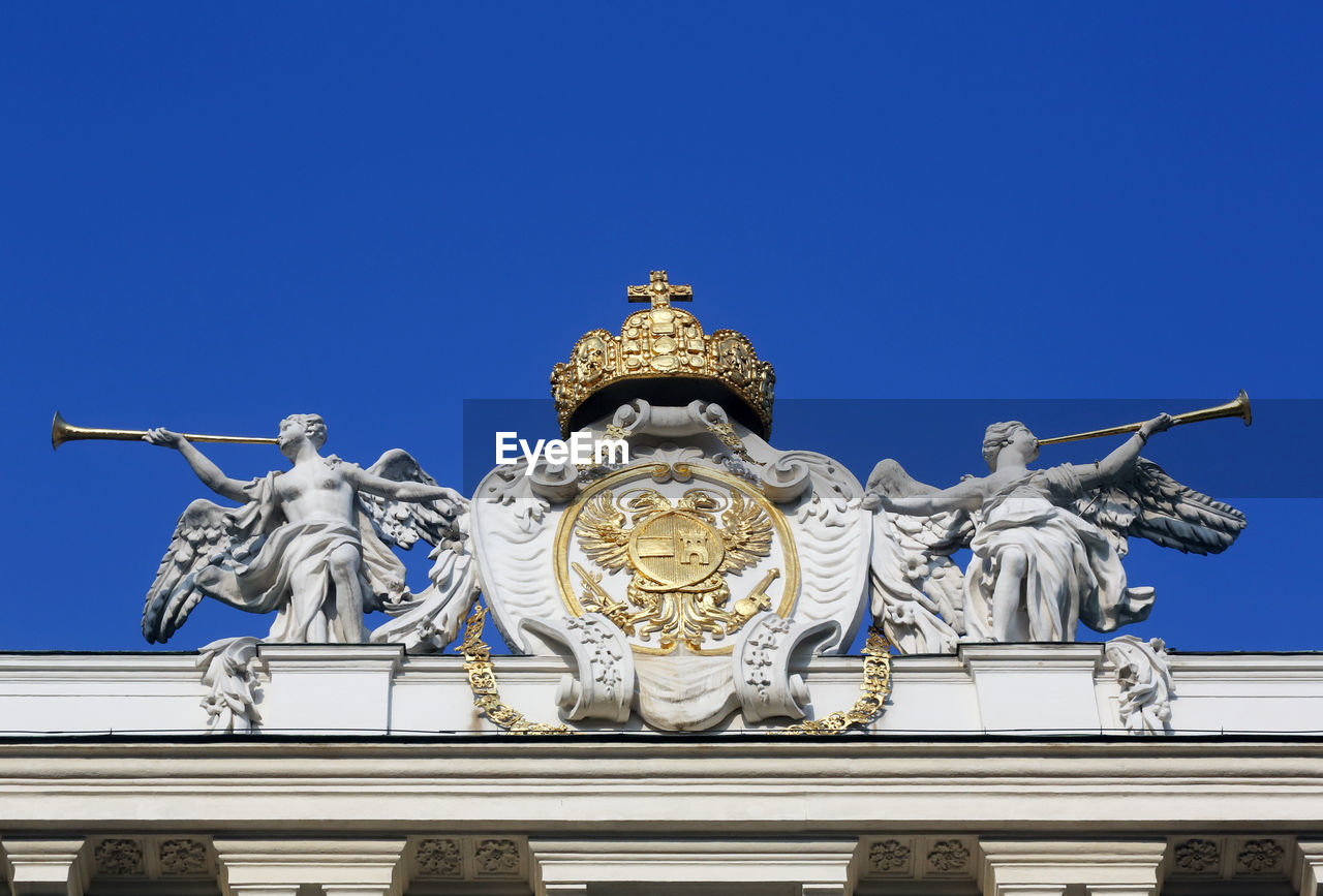 Architectural artistic decorations on hofburg palace, vienna,  austria