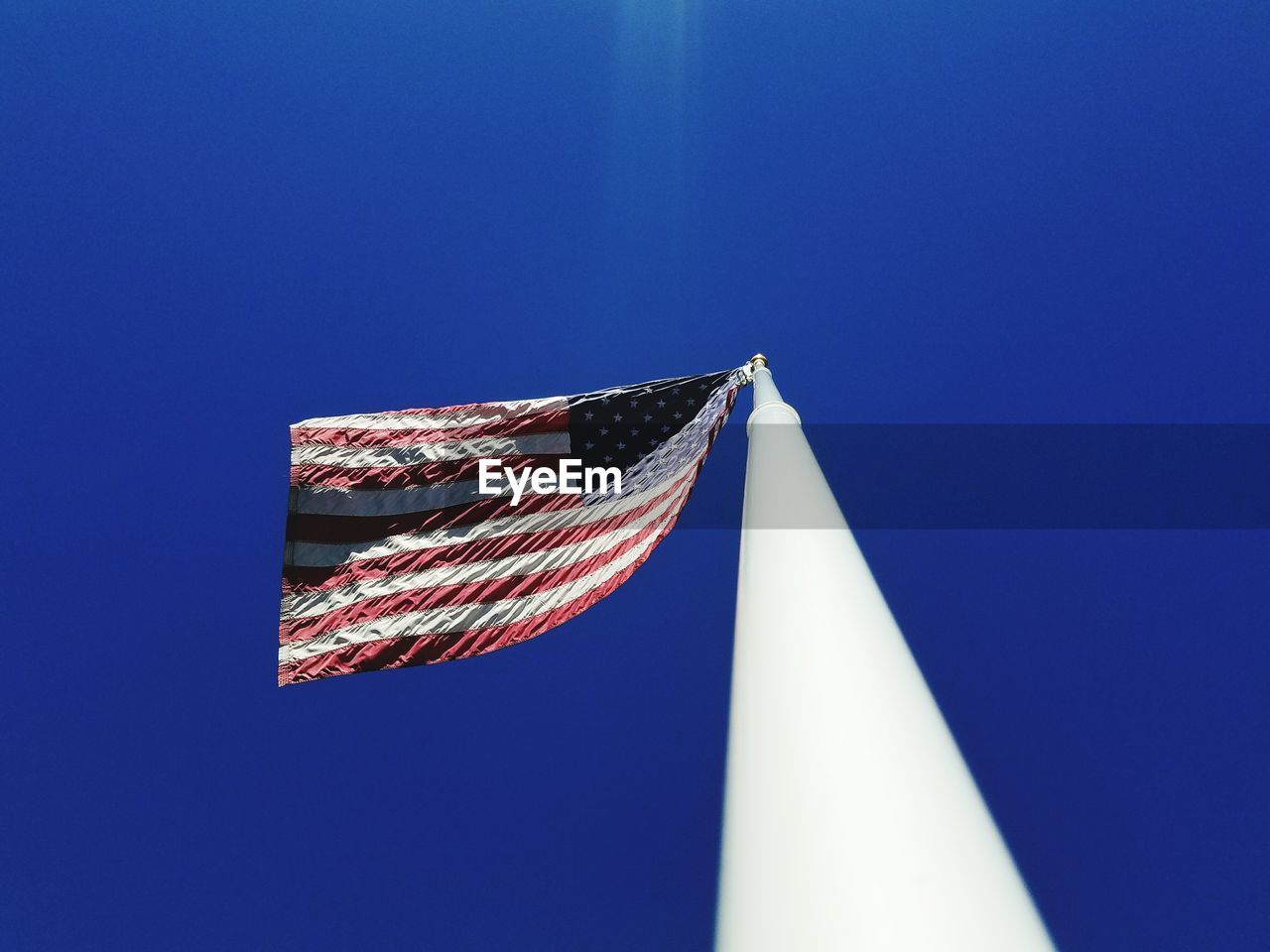 Low angle view of american flag