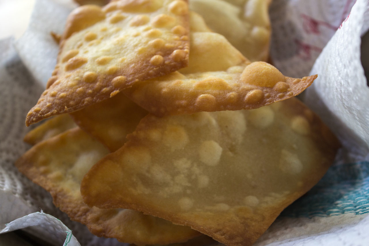 Extreme close up of fried food