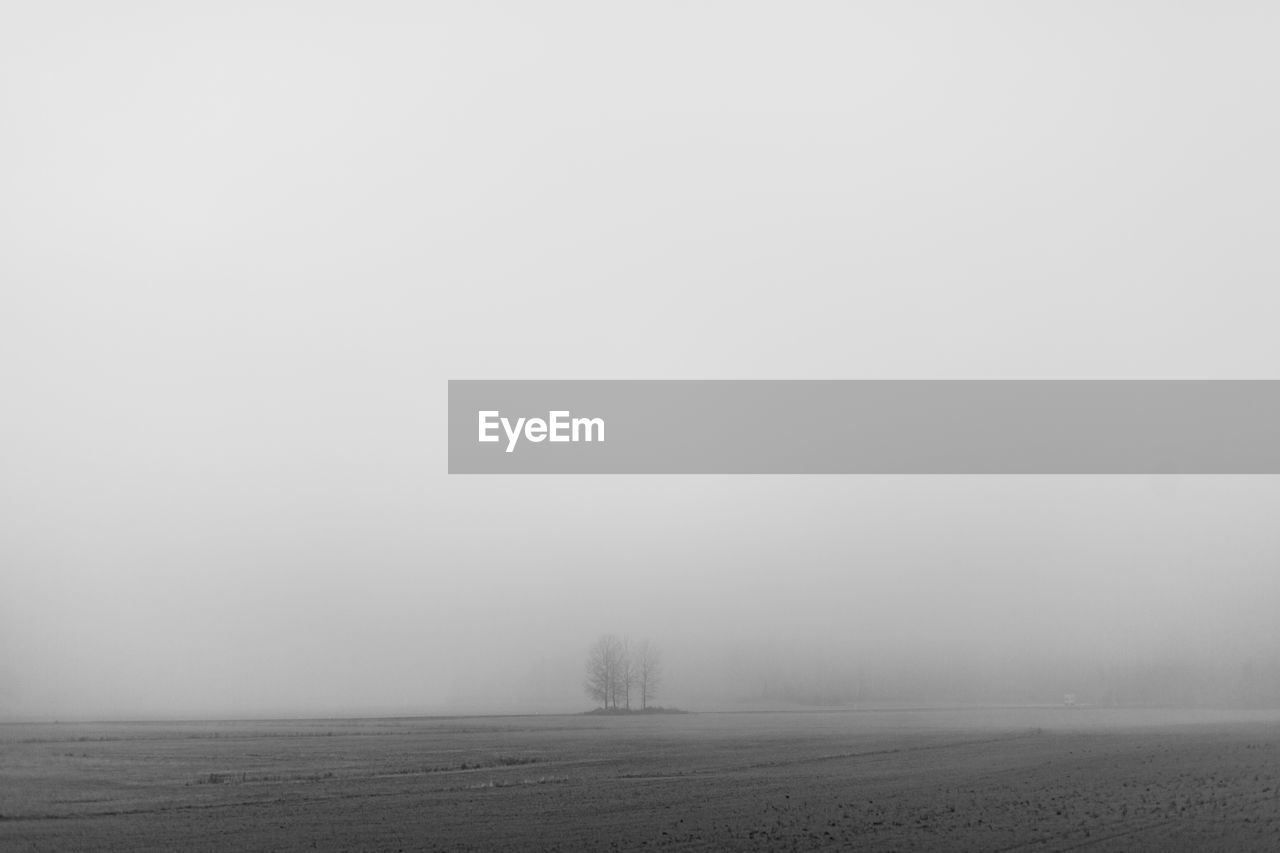 SCENIC VIEW OF FIELD DURING WINTER AGAINST SKY