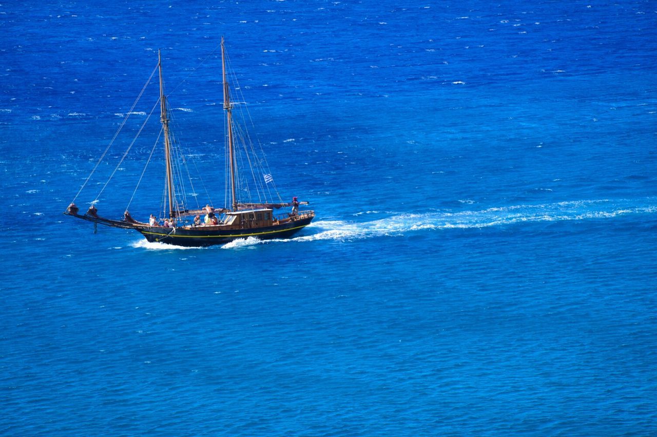 Ship sailing in sea