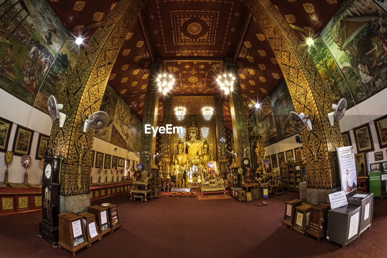 INTERIOR OF ILLUMINATED CATHEDRAL