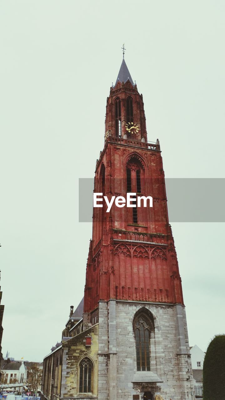 Low angle view of church against clear sky