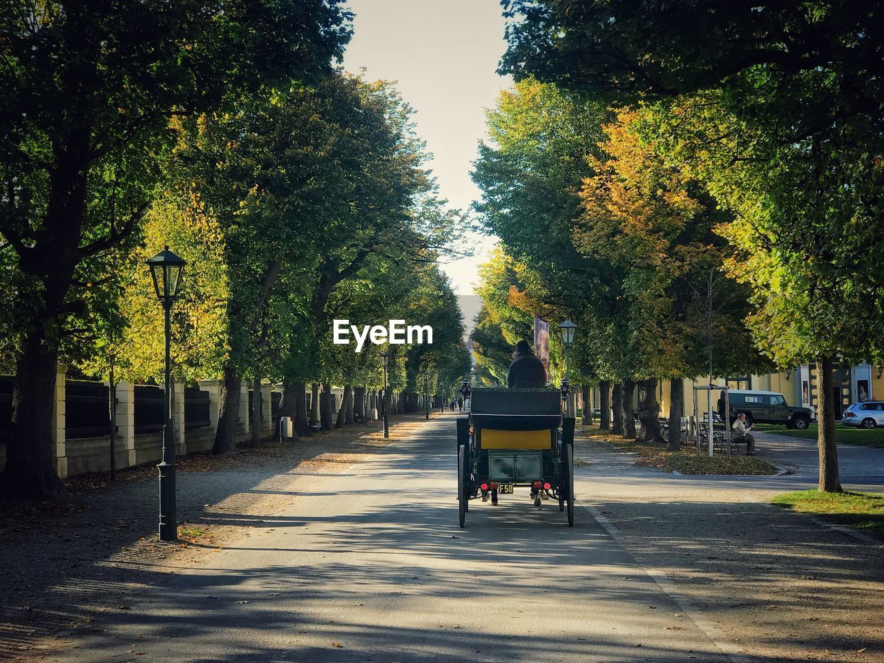 REAR VIEW OF MAN SITTING ON FOOTPATH