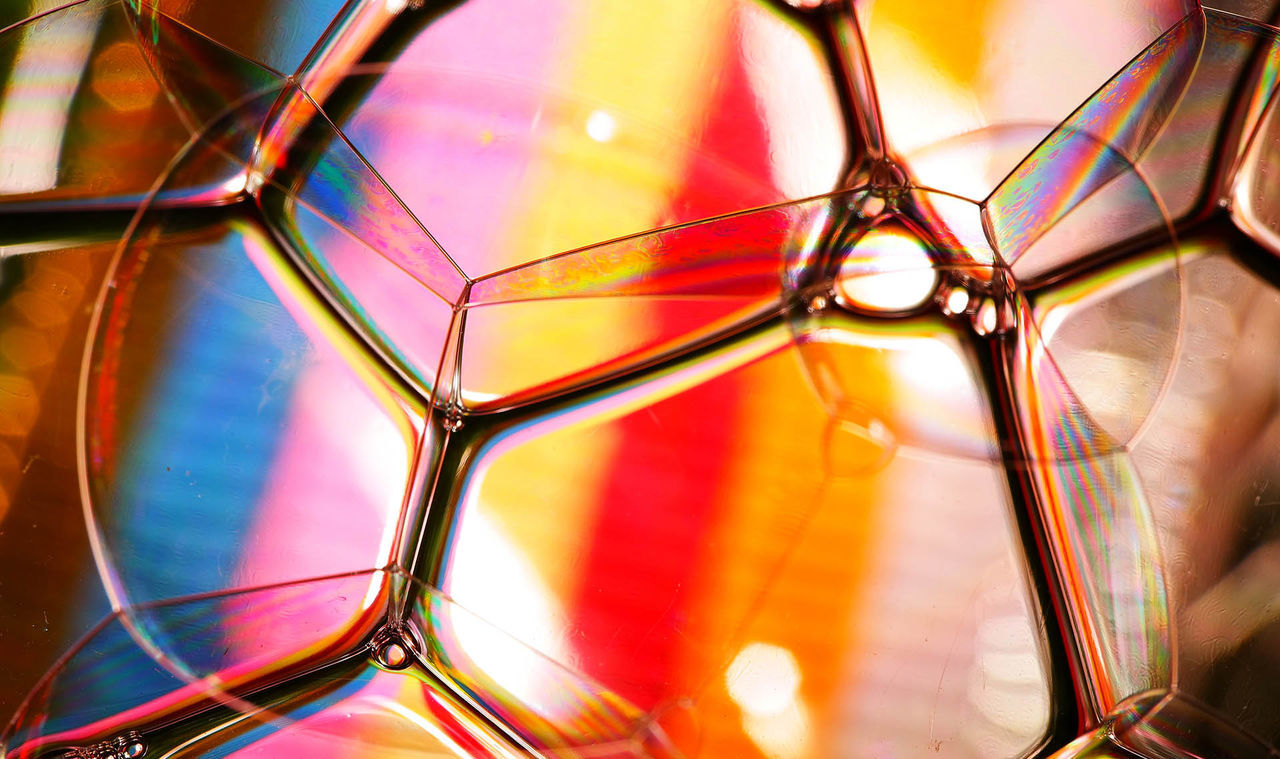 Close-up of multi colored bubbles