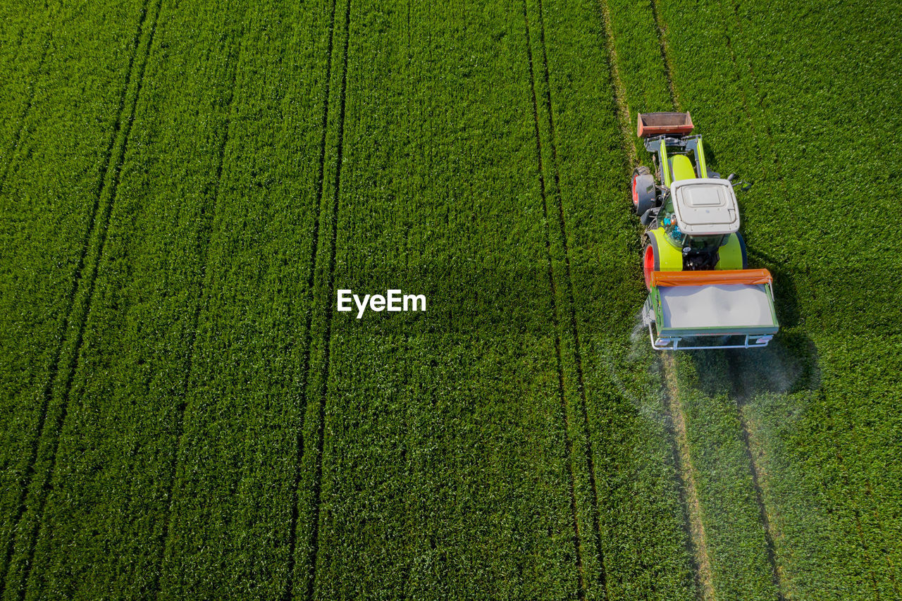 Tractor on agricultural field