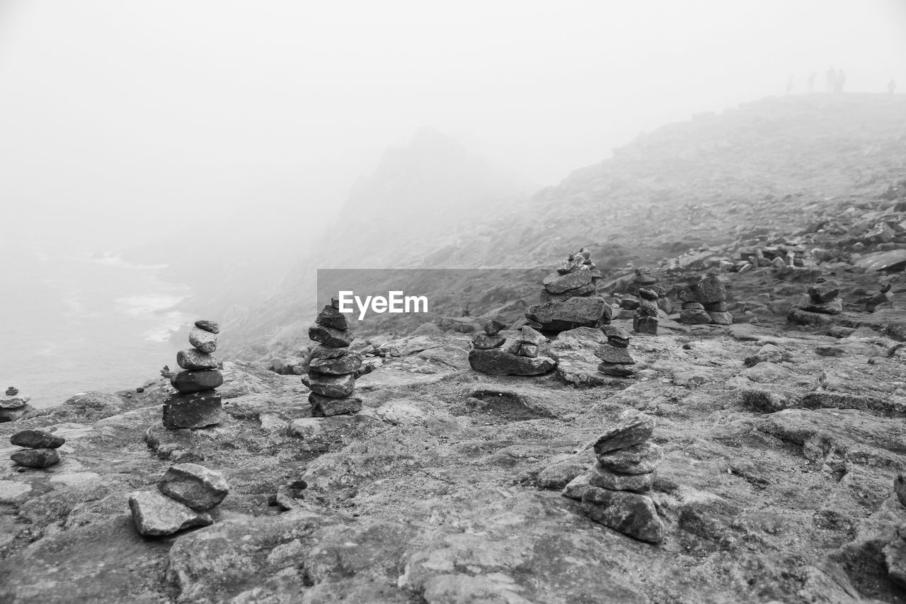 Stack of stones on mountain