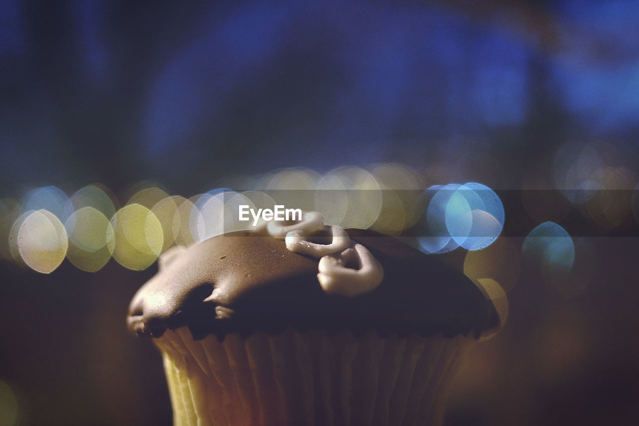 Close-up of cup cake against blurred background