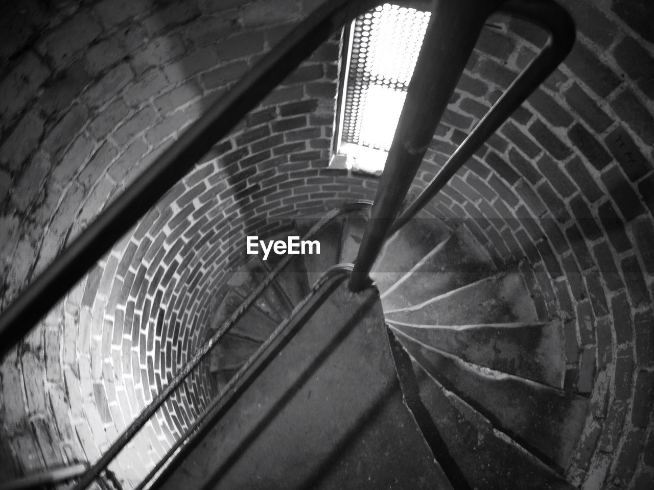 Directly above shot of spiral staircase