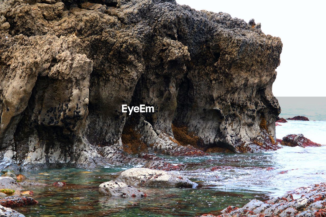 SCENIC VIEW OF ROCKS ON SEA
