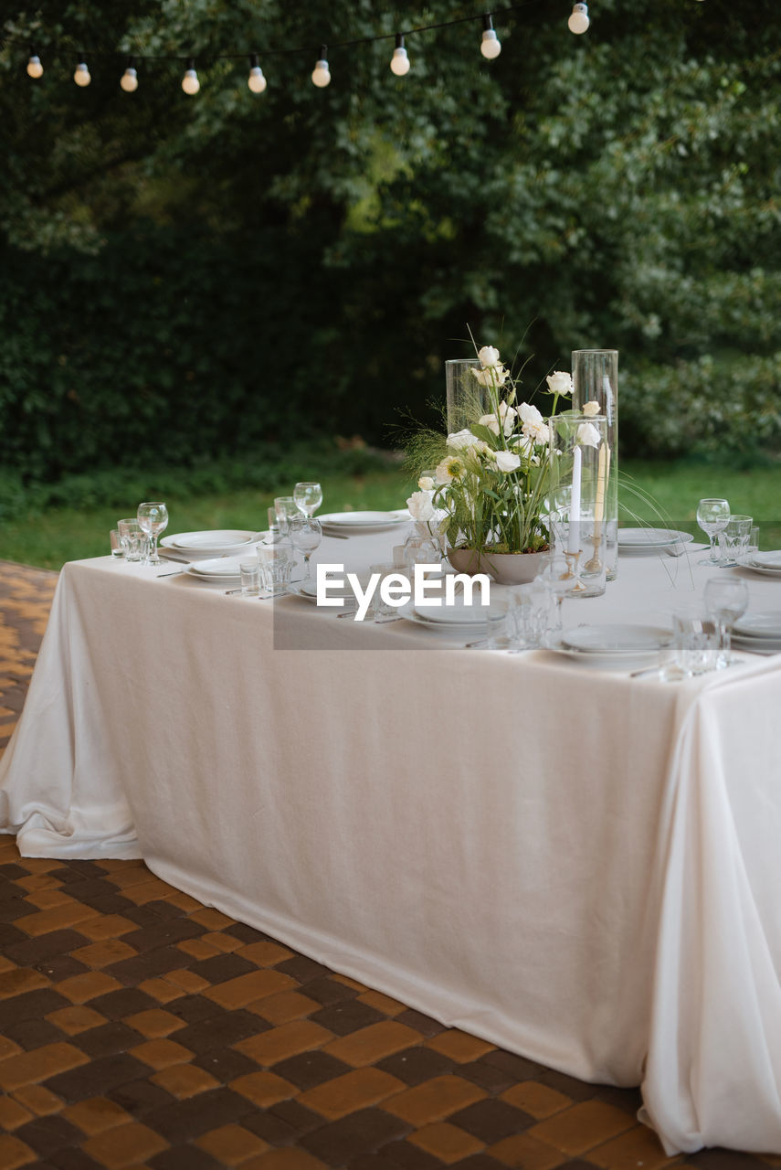 place setting on table at home