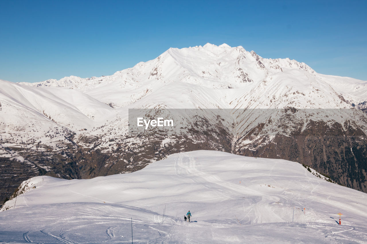 Landscape in winter at les deux alpes. it is a french winter sports resort located in oisans