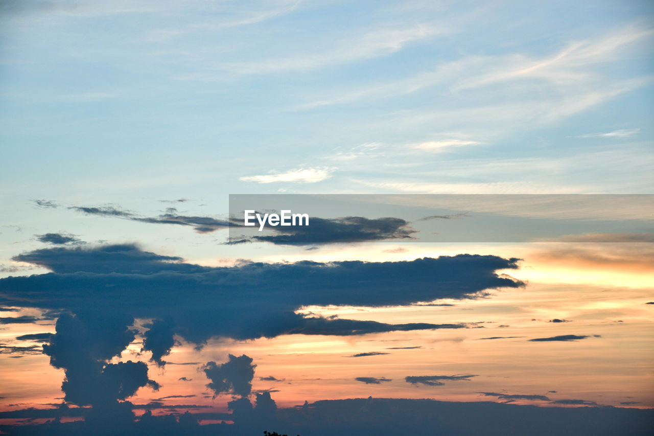 Low angle view of sky during sunset